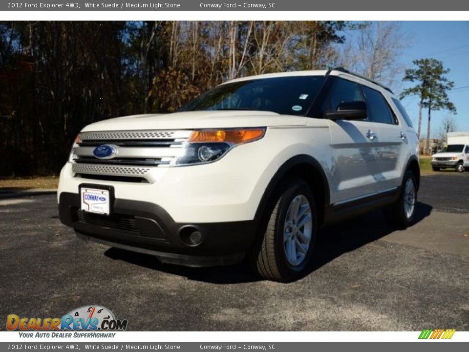 2012 Ford Explorer 4WD White Suede / Medium Light Stone Photo #1