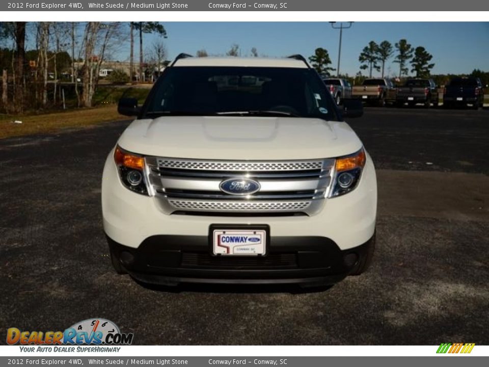 2012 Ford Explorer 4WD White Suede / Medium Light Stone Photo #2