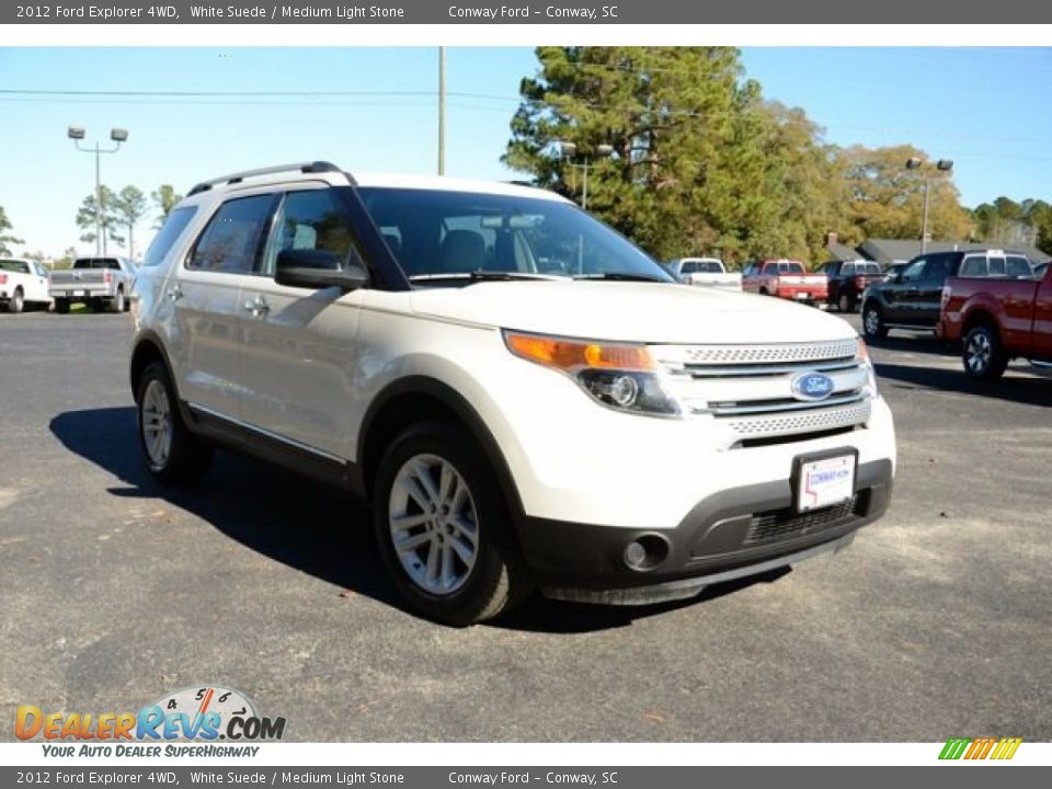 2012 Ford Explorer 4WD White Suede / Medium Light Stone Photo #3