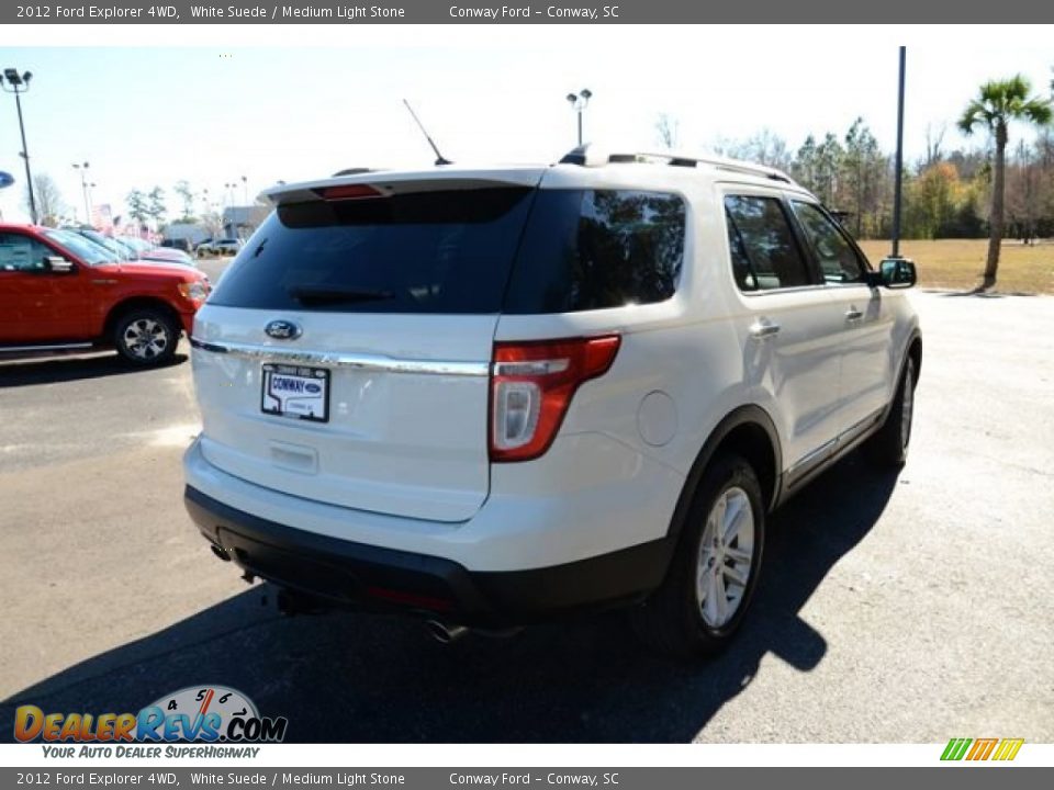 2012 Ford Explorer 4WD White Suede / Medium Light Stone Photo #5