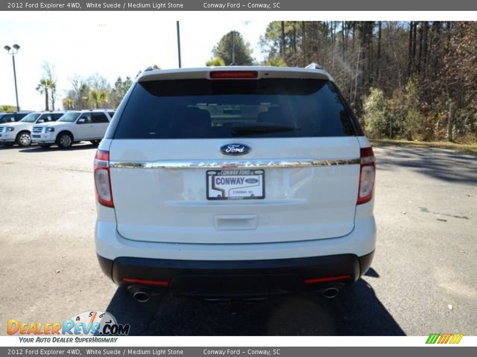 2012 Ford Explorer 4WD White Suede / Medium Light Stone Photo #6
