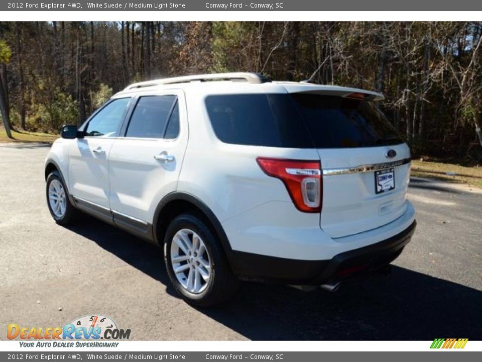 2012 Ford Explorer 4WD White Suede / Medium Light Stone Photo #7