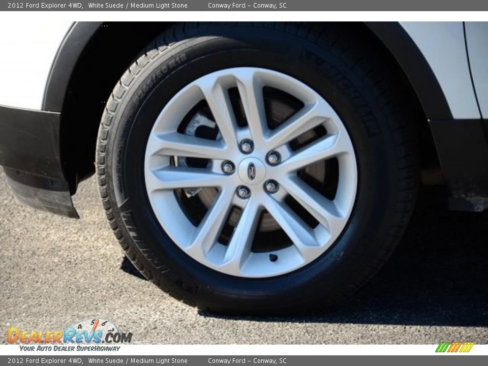 2012 Ford Explorer 4WD White Suede / Medium Light Stone Photo #9