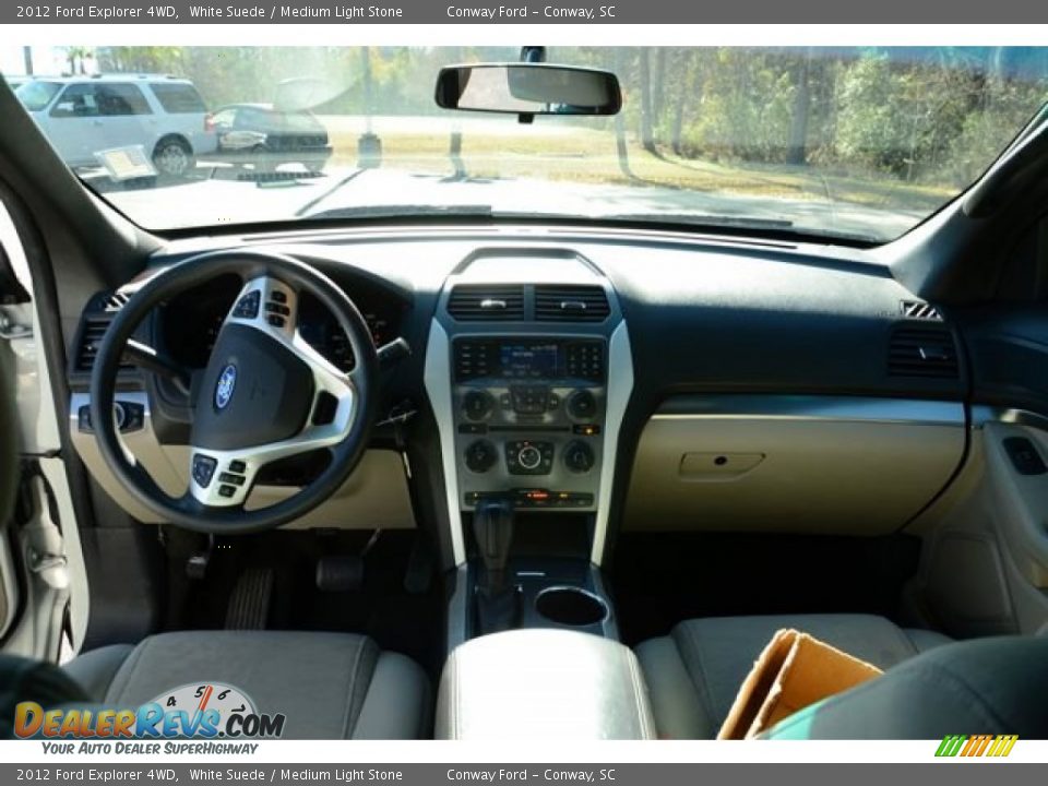 2012 Ford Explorer 4WD White Suede / Medium Light Stone Photo #14