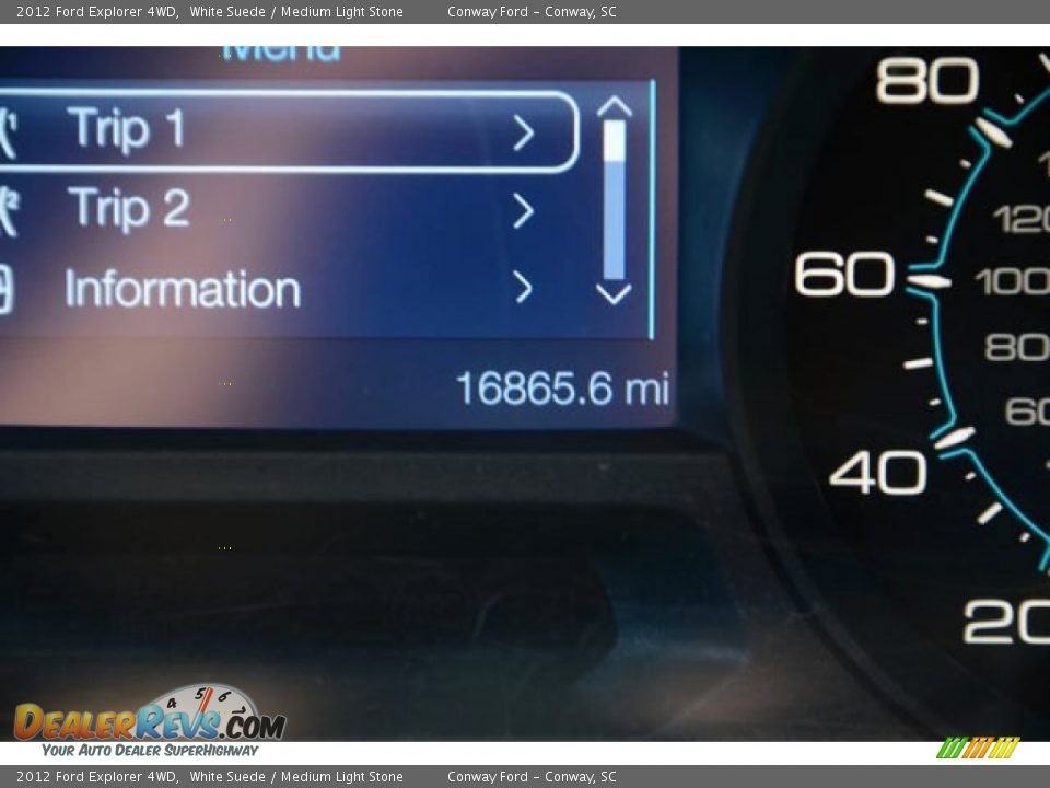 2012 Ford Explorer 4WD White Suede / Medium Light Stone Photo #24