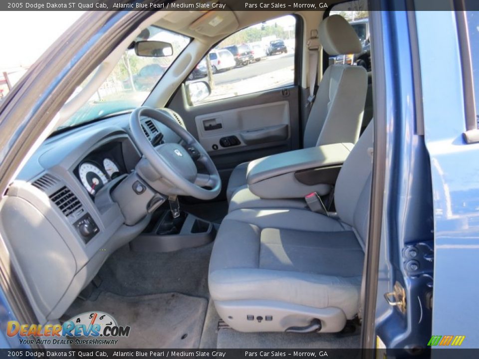 2005 Dodge Dakota ST Quad Cab Atlantic Blue Pearl / Medium Slate Gray Photo #6