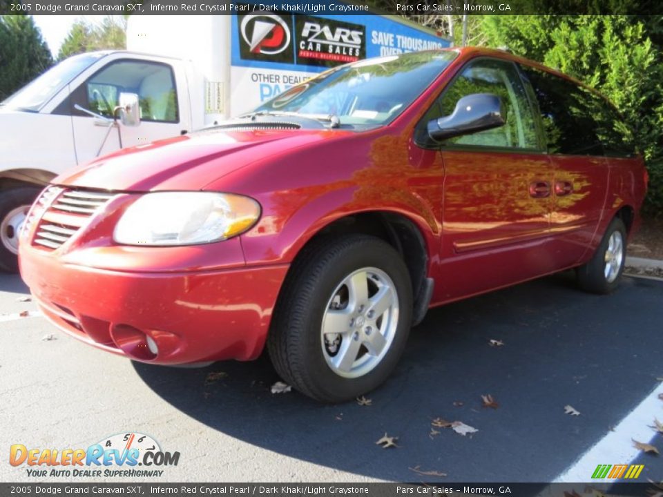 2005 Dodge Grand Caravan SXT Inferno Red Crystal Pearl / Dark Khaki/Light Graystone Photo #1