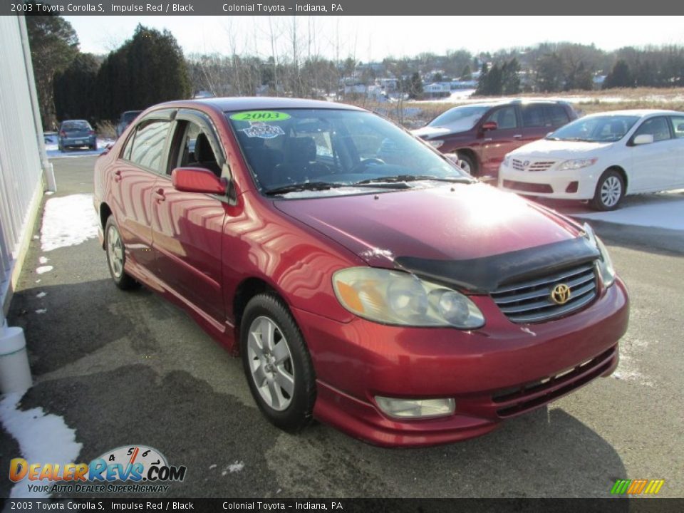 2003 Toyota Corolla S Impulse Red / Black Photo #7
