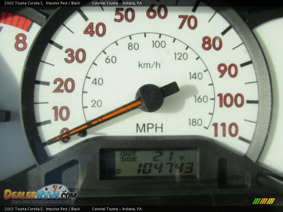2003 Toyota Corolla S Impulse Red / Black Photo #20