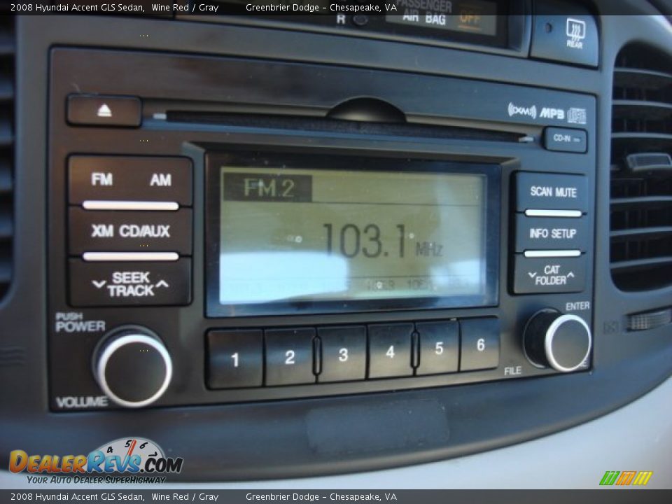 Audio System of 2008 Hyundai Accent GLS Sedan Photo #3