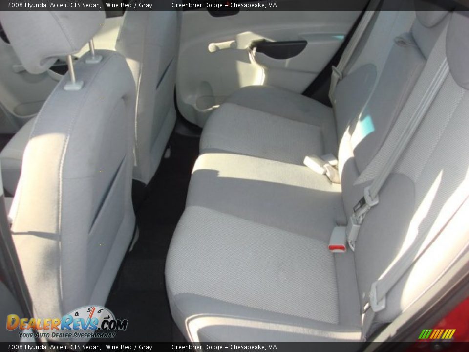 2008 Hyundai Accent GLS Sedan Wine Red / Gray Photo #19