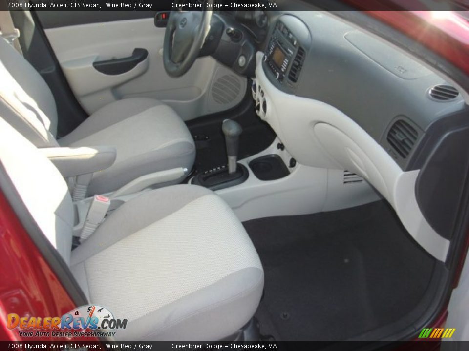 2008 Hyundai Accent GLS Sedan Wine Red / Gray Photo #20