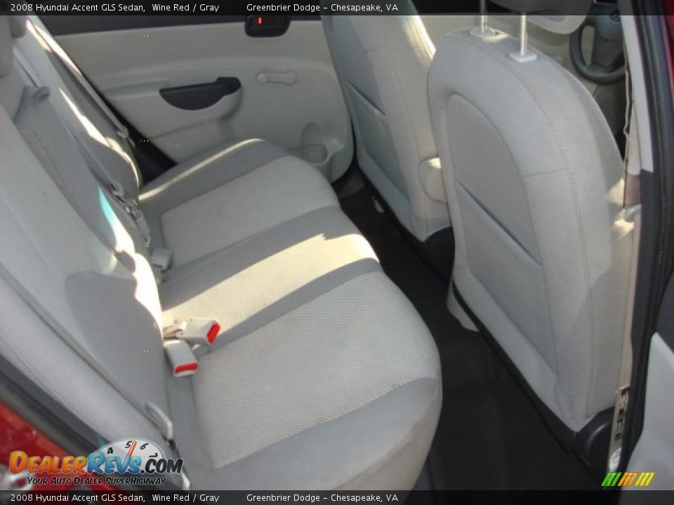 2008 Hyundai Accent GLS Sedan Wine Red / Gray Photo #21