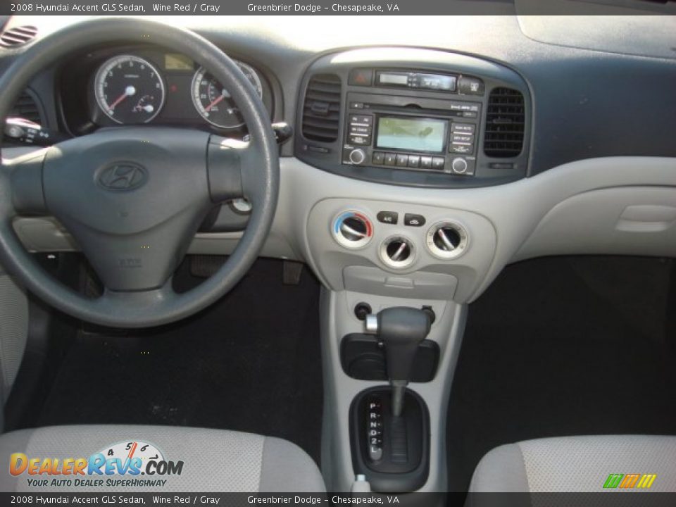 2008 Hyundai Accent GLS Sedan Wine Red / Gray Photo #22