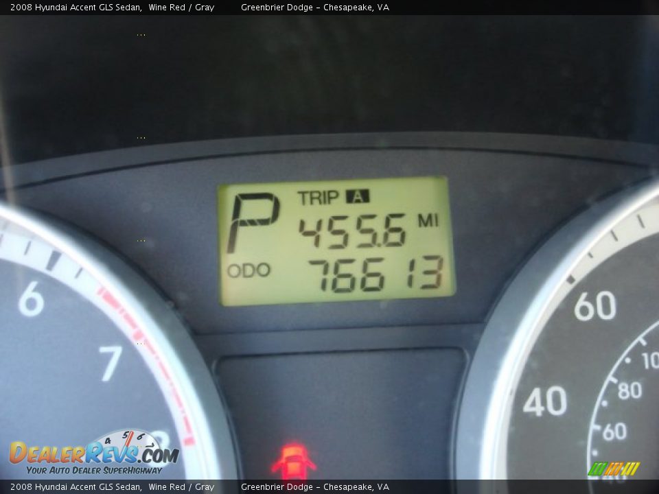 2008 Hyundai Accent GLS Sedan Wine Red / Gray Photo #24