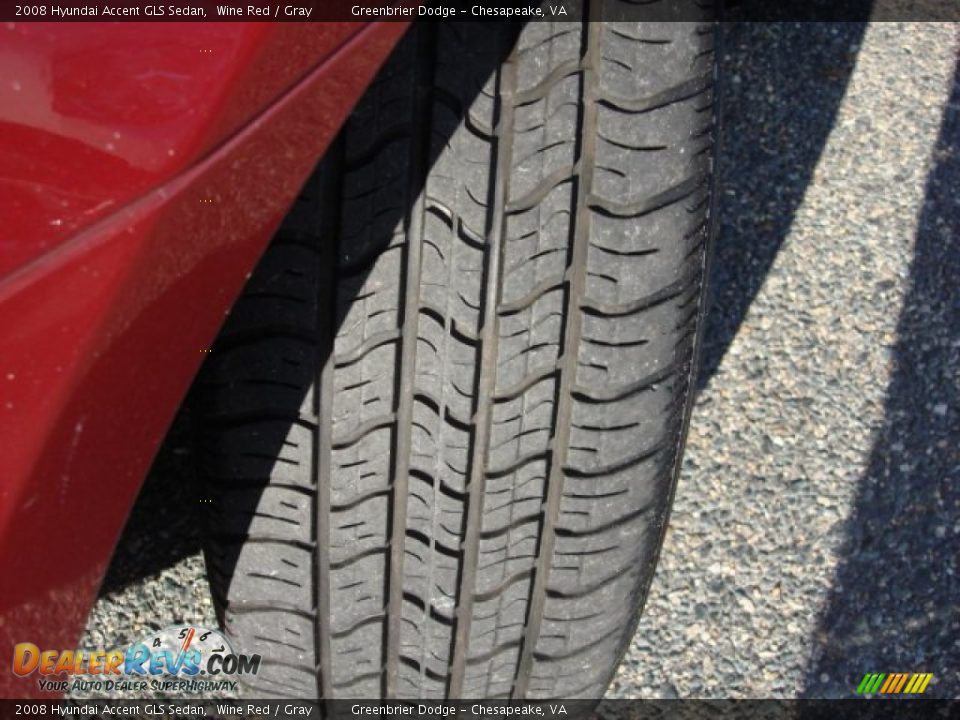 2008 Hyundai Accent GLS Sedan Wine Red / Gray Photo #26