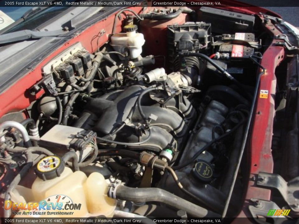 2005 Ford Escape XLT V6 4WD Redfire Metallic / Medium/Dark Flint Grey Photo #14