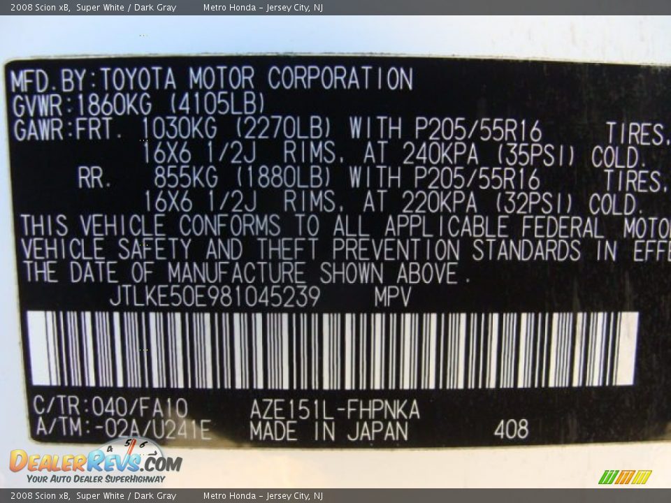 2008 Scion xB Super White / Dark Gray Photo #16