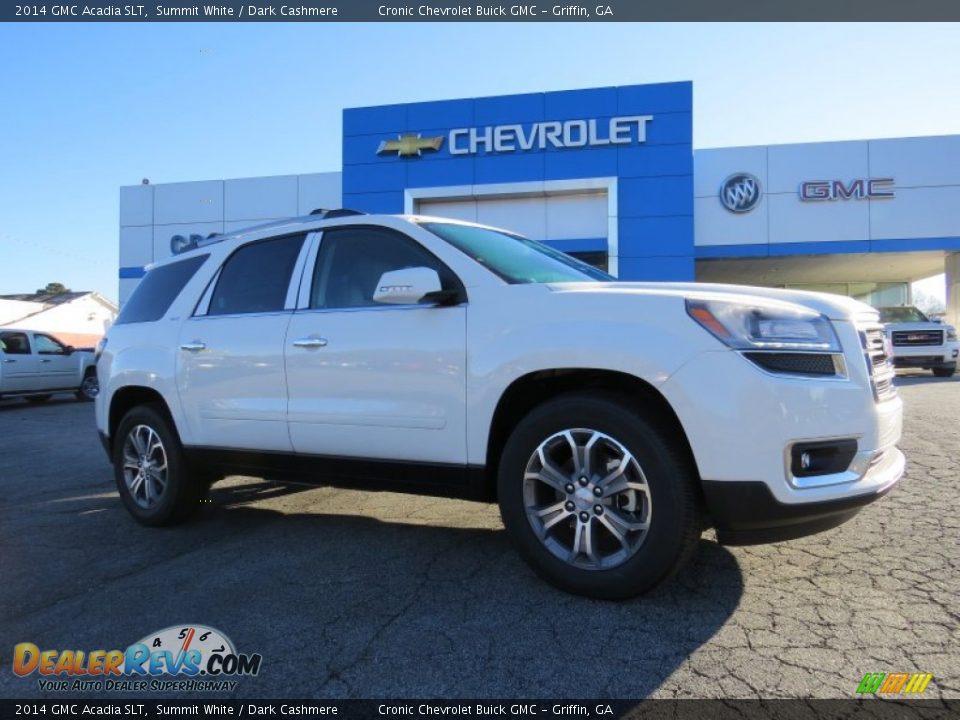 2014 GMC Acadia SLT Summit White / Dark Cashmere Photo #1
