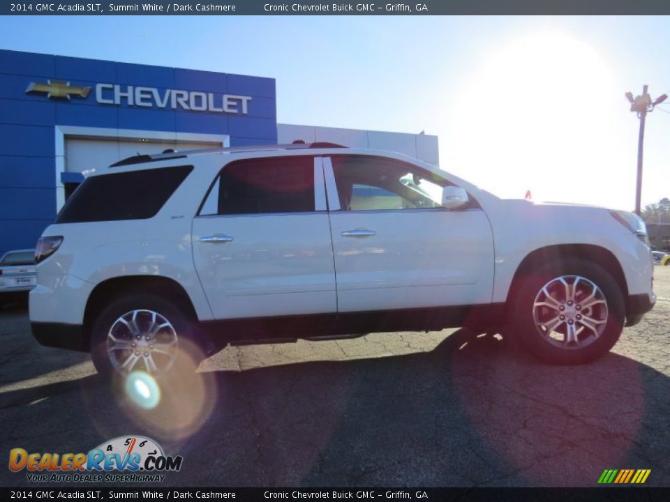 2014 GMC Acadia SLT Summit White / Dark Cashmere Photo #6