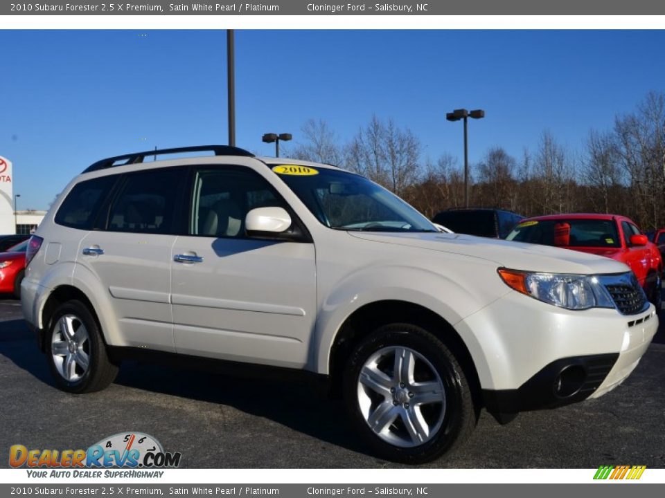 2010 Subaru Forester 2.5 X Premium Satin White Pearl / Platinum Photo #1