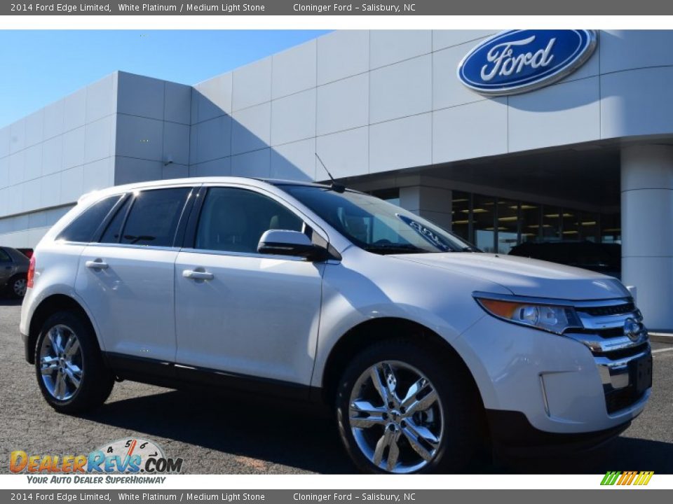 2014 Ford Edge Limited White Platinum / Medium Light Stone Photo #1