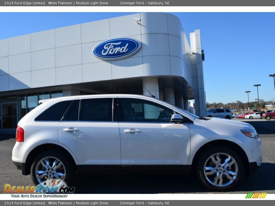 2014 Ford Edge Limited White Platinum / Medium Light Stone Photo #2