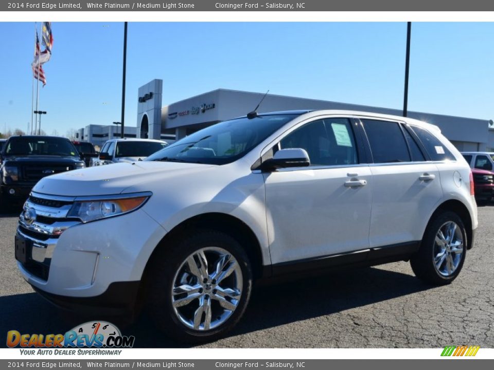 2014 Ford Edge Limited White Platinum / Medium Light Stone Photo #3