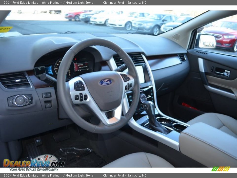 Medium Light Stone Interior - 2014 Ford Edge Limited Photo #6