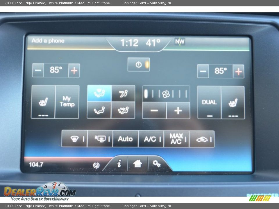 2014 Ford Edge Limited White Platinum / Medium Light Stone Photo #17