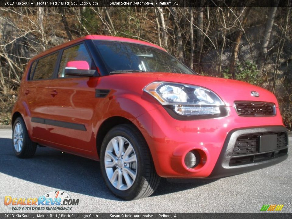 2013 Kia Soul + Molten Red / Black Soul Logo Cloth Photo #1