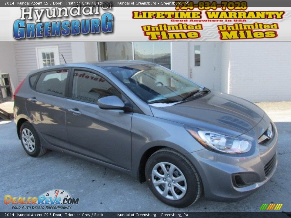 2014 Hyundai Accent GS 5 Door Triathlon Gray / Black Photo #1
