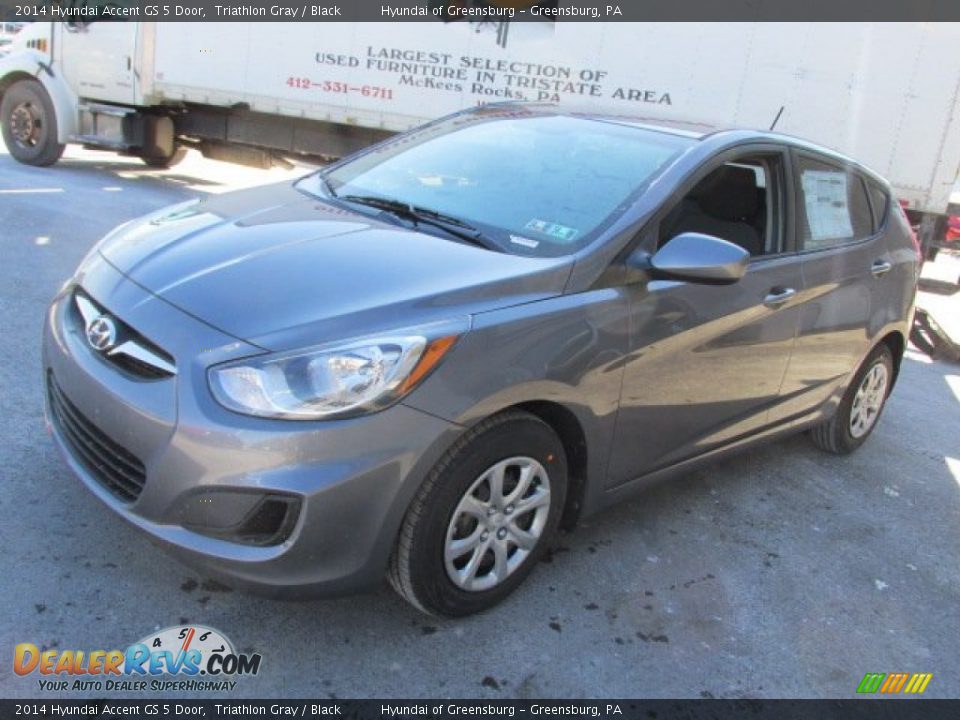 2014 Hyundai Accent GS 5 Door Triathlon Gray / Black Photo #4