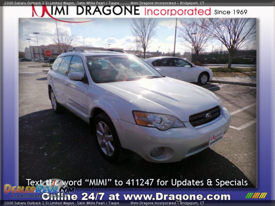 2006 Subaru Outback 2.5i Limited Wagon Satin White Pearl / Taupe Photo #6
