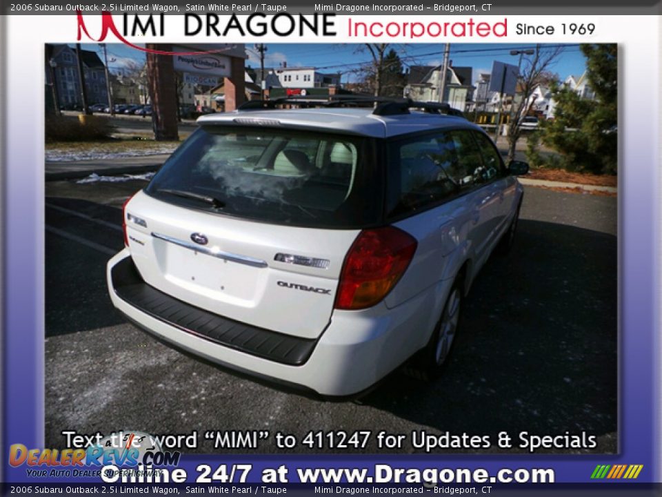 2006 Subaru Outback 2.5i Limited Wagon Satin White Pearl / Taupe Photo #8