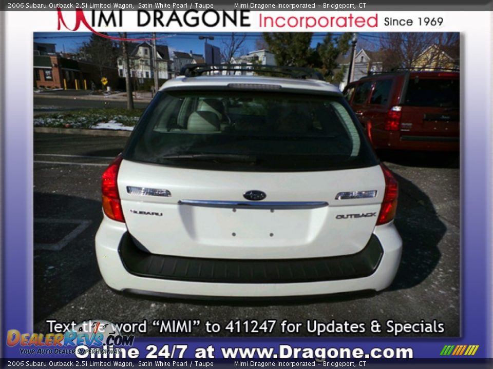 2006 Subaru Outback 2.5i Limited Wagon Satin White Pearl / Taupe Photo #9