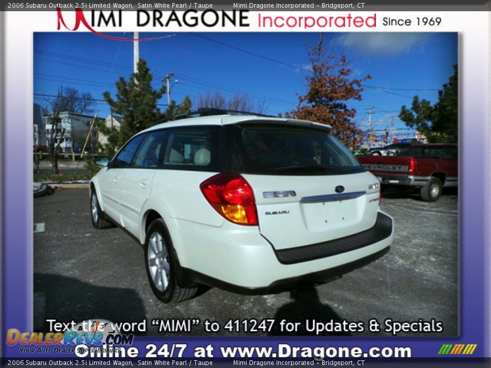 2006 Subaru Outback 2.5i Limited Wagon Satin White Pearl / Taupe Photo #10