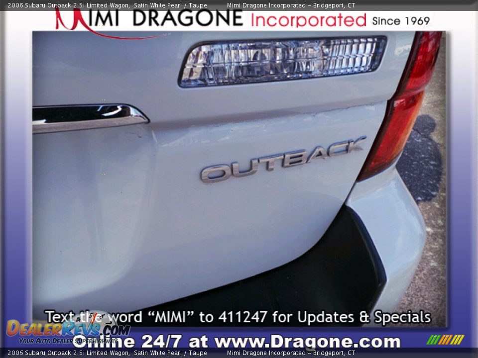 2006 Subaru Outback 2.5i Limited Wagon Satin White Pearl / Taupe Photo #12