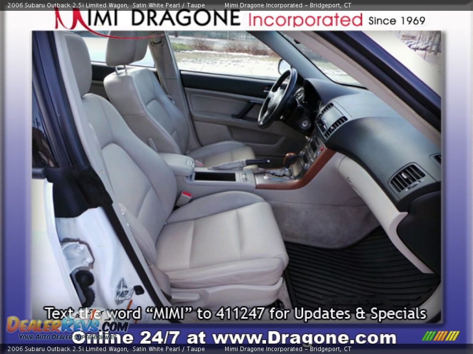 2006 Subaru Outback 2.5i Limited Wagon Satin White Pearl / Taupe Photo #14