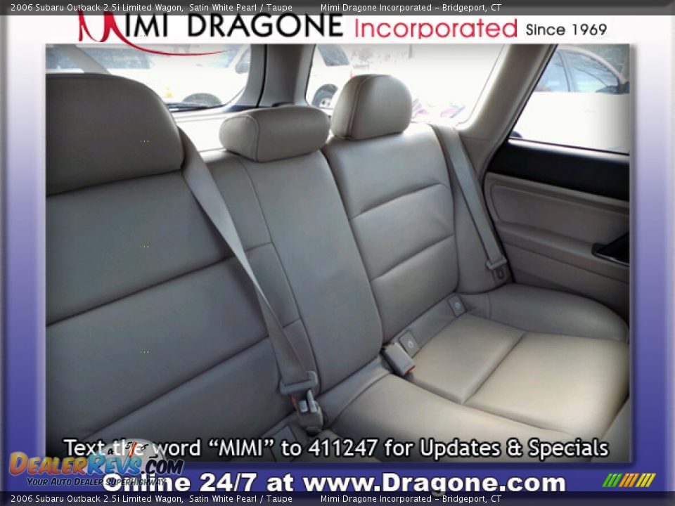 2006 Subaru Outback 2.5i Limited Wagon Satin White Pearl / Taupe Photo #15