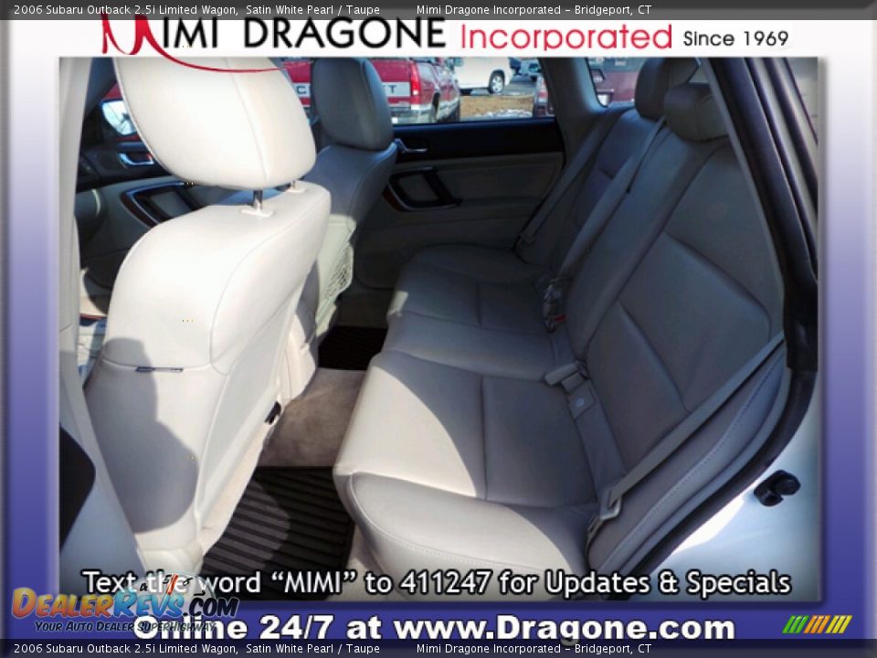 2006 Subaru Outback 2.5i Limited Wagon Satin White Pearl / Taupe Photo #16