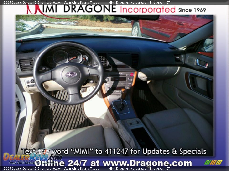 2006 Subaru Outback 2.5i Limited Wagon Satin White Pearl / Taupe Photo #17