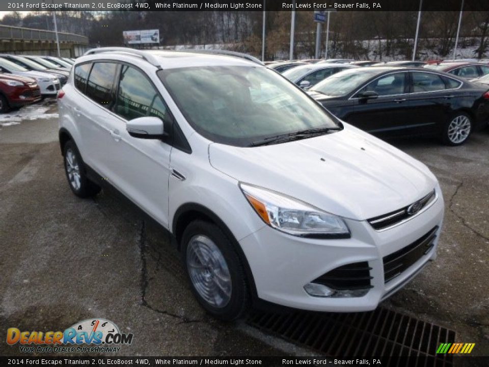 2014 Ford Escape Titanium 2.0L EcoBoost 4WD White Platinum / Medium Light Stone Photo #2