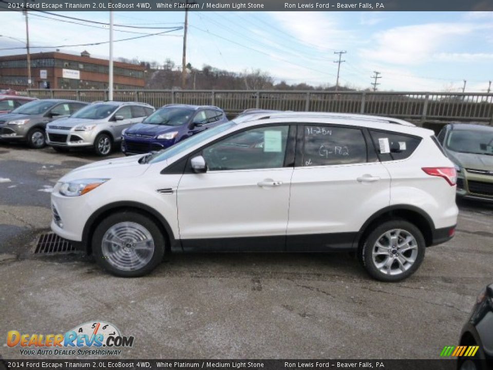 2014 Ford Escape Titanium 2.0L EcoBoost 4WD White Platinum / Medium Light Stone Photo #5