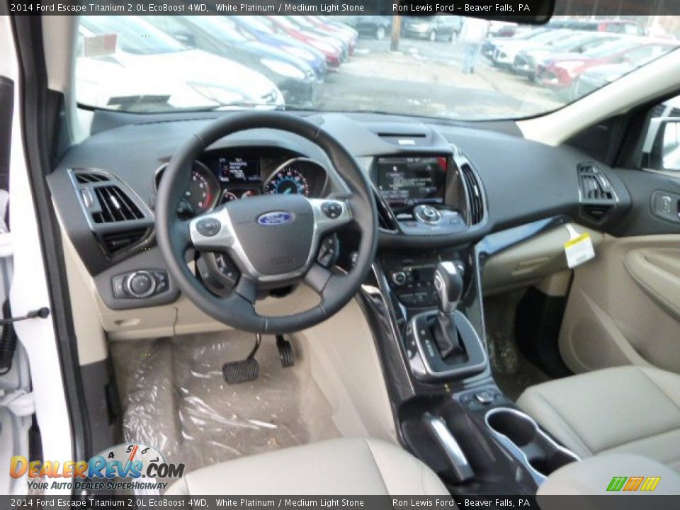 2014 Ford Escape Titanium 2.0L EcoBoost 4WD White Platinum / Medium Light Stone Photo #12