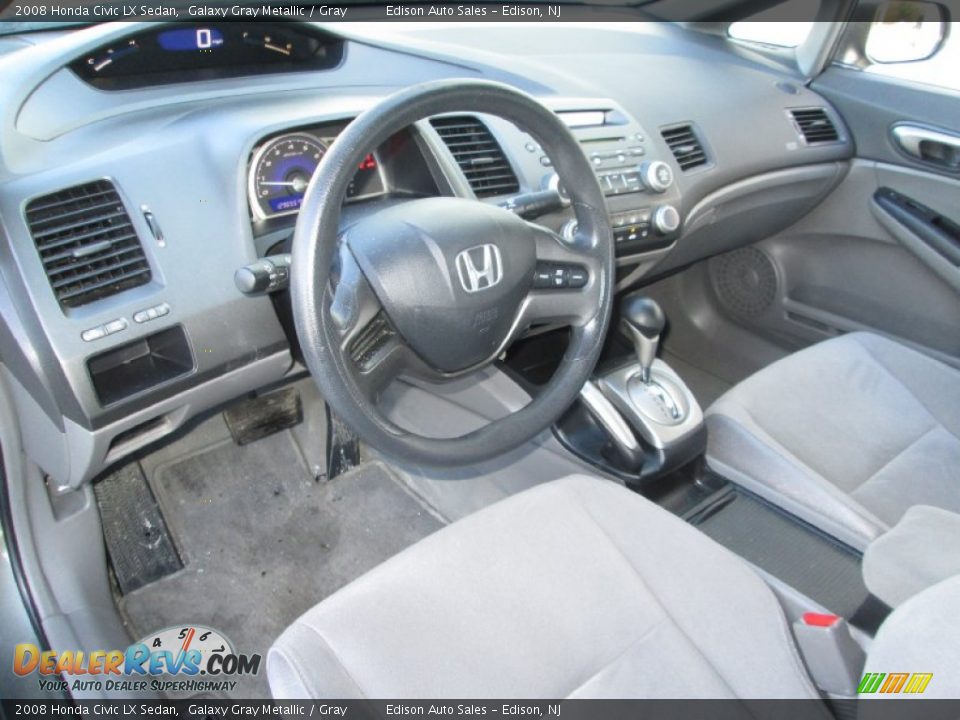 2008 Honda Civic LX Sedan Galaxy Gray Metallic / Gray Photo #14