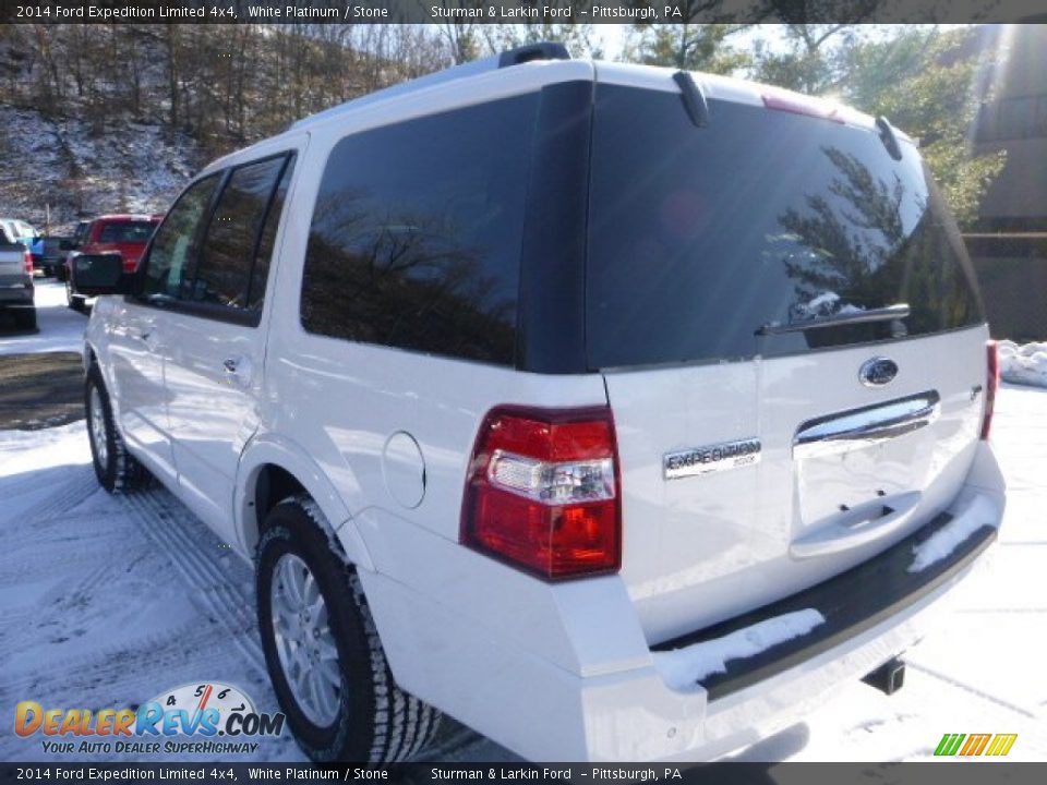 2014 Ford Expedition Limited 4x4 White Platinum / Stone Photo #4