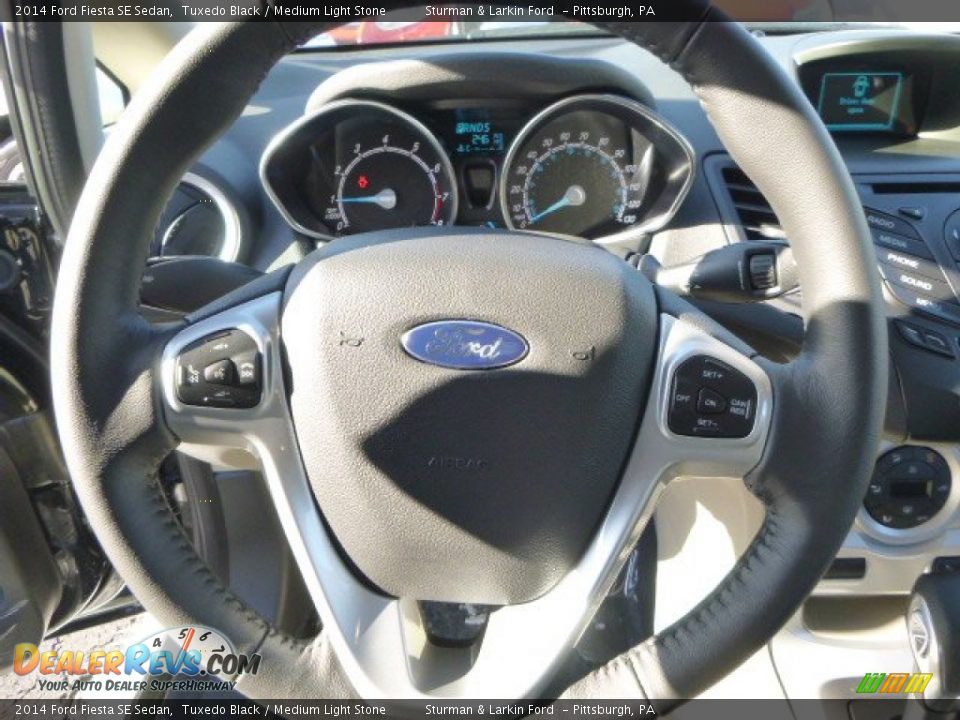 2014 Ford Fiesta SE Sedan Tuxedo Black / Medium Light Stone Photo #12