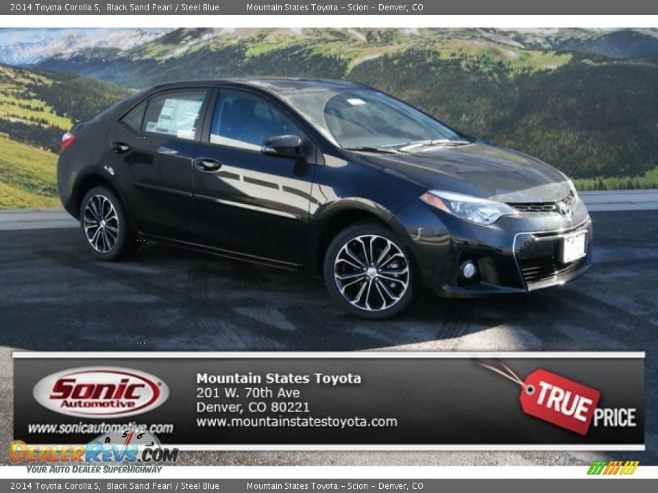 2014 Toyota Corolla S Black Sand Pearl / Steel Blue Photo #1