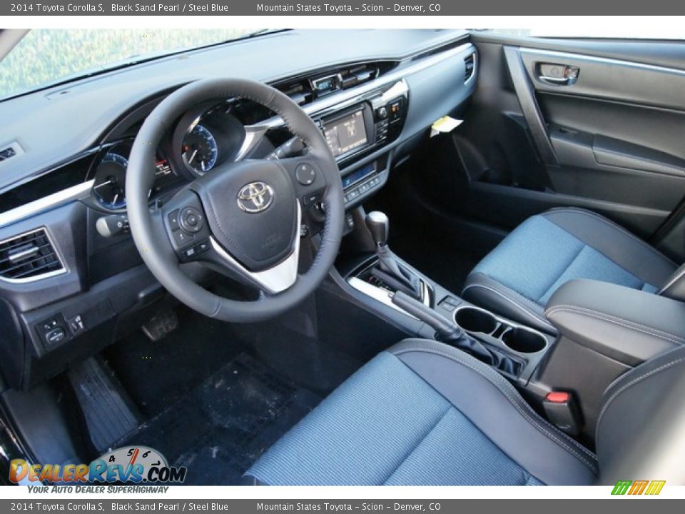 2014 Toyota Corolla S Black Sand Pearl / Steel Blue Photo #5